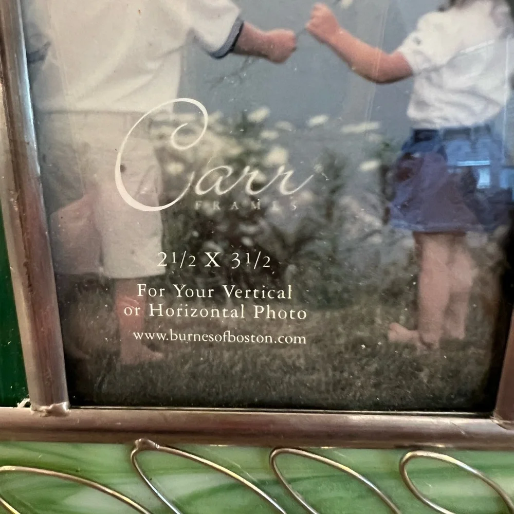 Carr Stain Glass Picture Frame 2000 Vintage Boho Craftsman Cottage 2.5x3.5 Photo